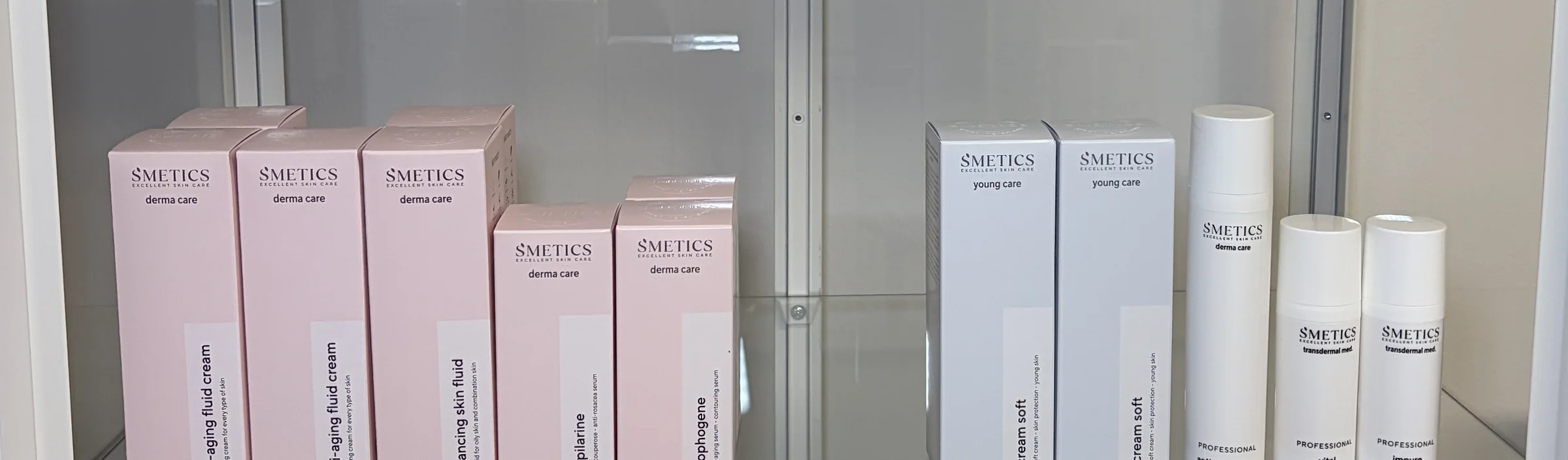 Wirkstoffkonzentrate von Smetics in einer Reihe